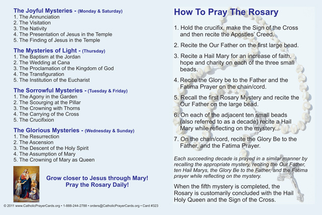 How to Pray the Rosary Fold-over Card